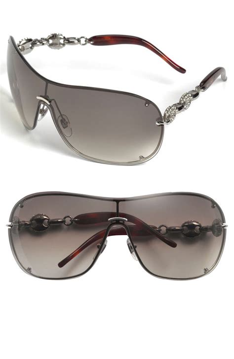 gucci 99mm rimless shield sunglasses|gucci polarized sunglasses men's.